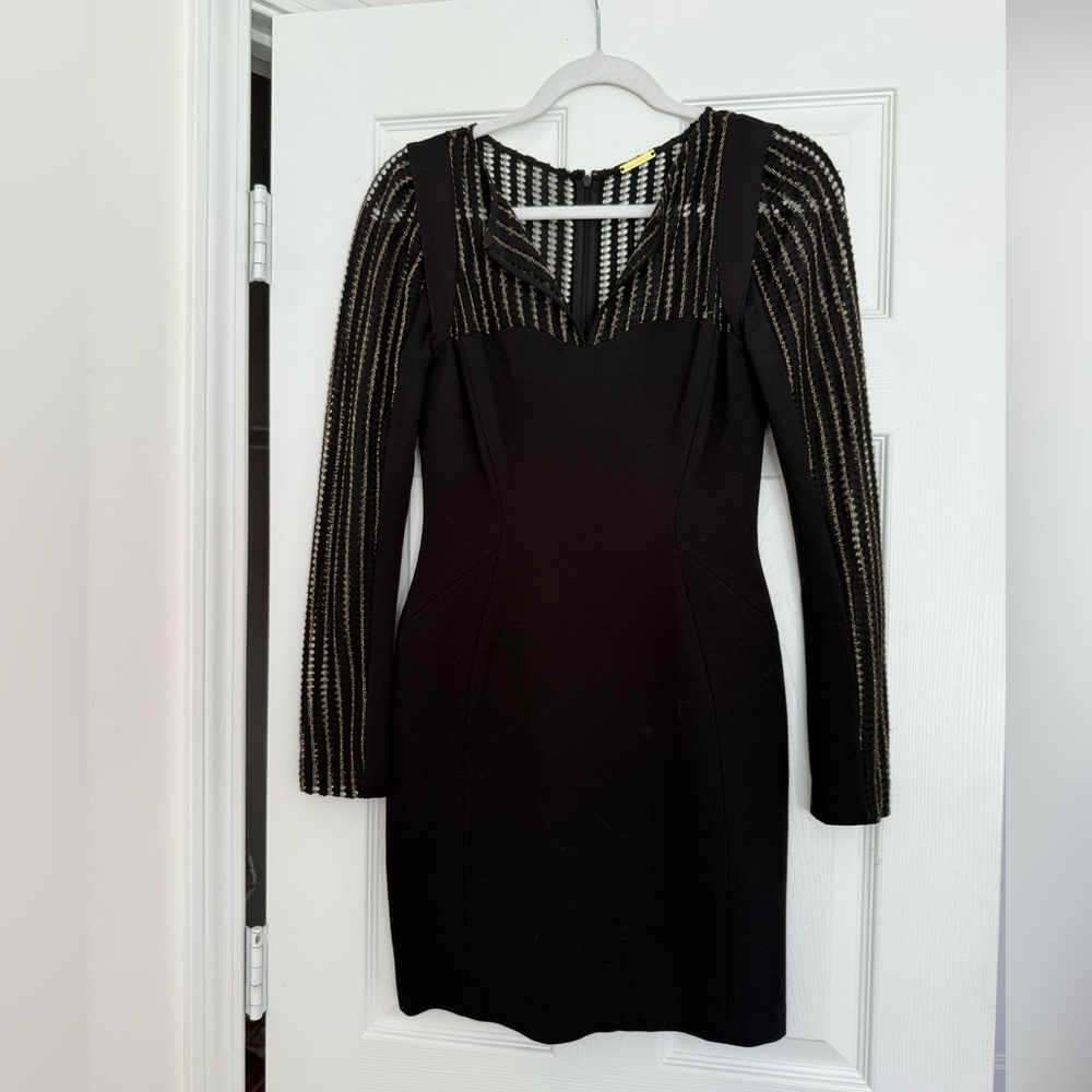 Rebecca Minkoff Black Sheath Dress Long Sleeve Sweetheart